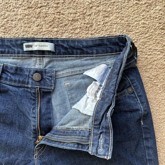 Levi 518 Jeans Womens 31x31 Superlow Bootcut Blue Dark Wash Denim Mid Rise - Picture 6 of 15